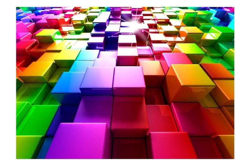 Fototapet Colored Cubes 400x280 - Artgeist sp. z o. o. - Inredning - Väggdekor - Tapet & tapettillbehör - Fototapet