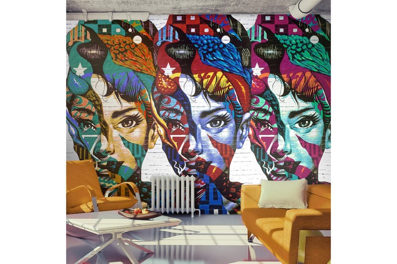Fototapet Colorful Faces 150x105 - Artgeist sp. z o. o. - Inredning - Väggdekor - Tapet & tapettillbehör - Fototapet