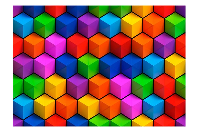 Fototapet Colorful Geometric Boxes 100x70, Artgeist sp. z o. o.