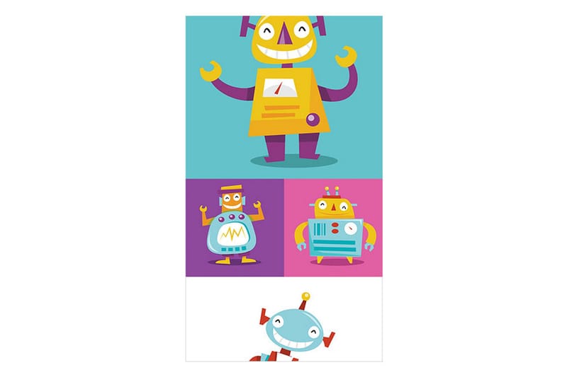 Fototapet Colorful Robots 50x1000 - Artgeist sp. z o. o. - Inredning - Väggdekor - Tapet & tapettillbehör - Fototapet