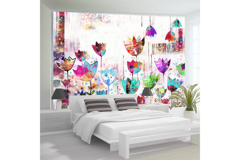 Fototapet Colorful Tulips 100x70 - Artgeist sp. z o. o. - Inredning - Väggdekor - Tapet & tapettillbehör - Fototapet