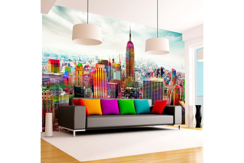 Fototapet Colors Of New York City 200x140 - Artgeist sp. z o. o. - Inredning - Väggdekor - Tapet & tapettillbehör - Fototapet