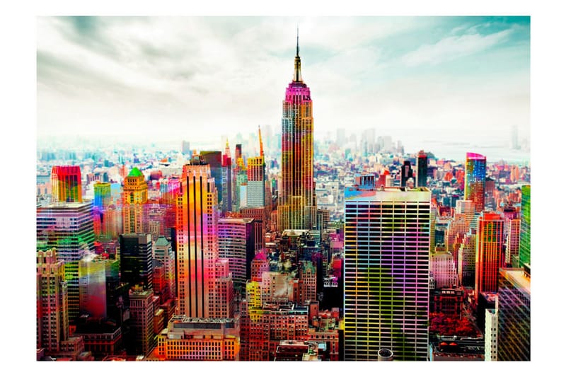 Fototapet Colors Of New York City 200x140 - Artgeist sp. z o. o. - Inredning - Väggdekor - Tapet & tapettillbehör - Fototapet