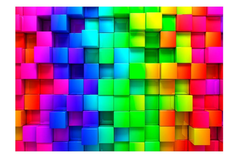 Fototapet Colourful Cubes 250x175 - Artgeist sp. z o. o. - Inredning - Väggdekor - Tapet & tapettillbehör - Fototapet