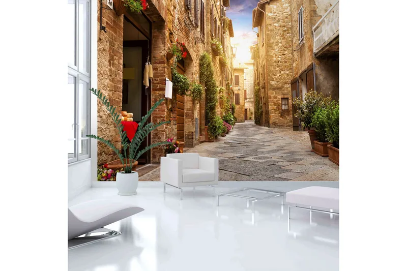 Fototapet Colourful Street In Tuscany 250x175, Artgeist sp. z o. o.