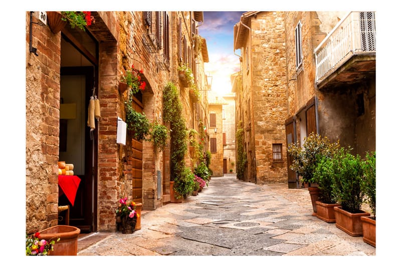 Fototapet Colourful Street In Tuscany 350x245 - Artgeist sp. z o. o. - Inredning - Väggdekor - Tapet & tapettillbehör - Fototapet
