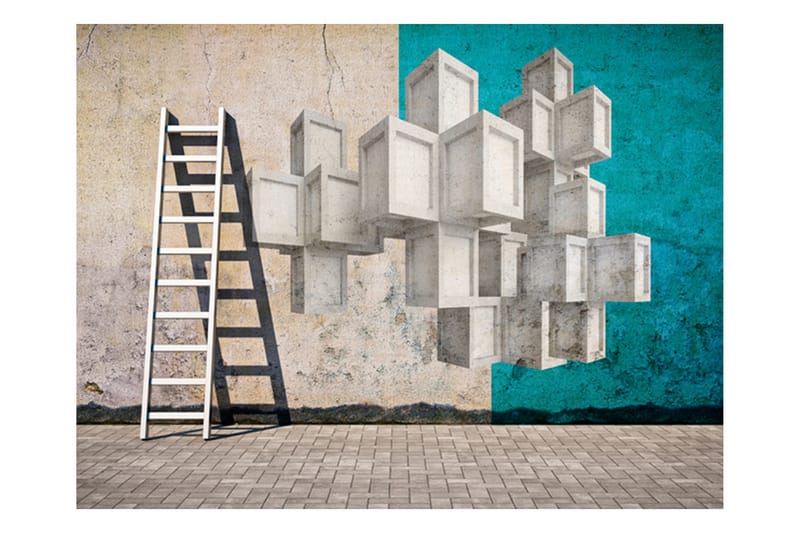 Fototapet Concrete Blocks 350x270 - Artgeist sp. z o. o. - Inredning - Väggdekor - Tapet & tapettillbehör - Fototapet