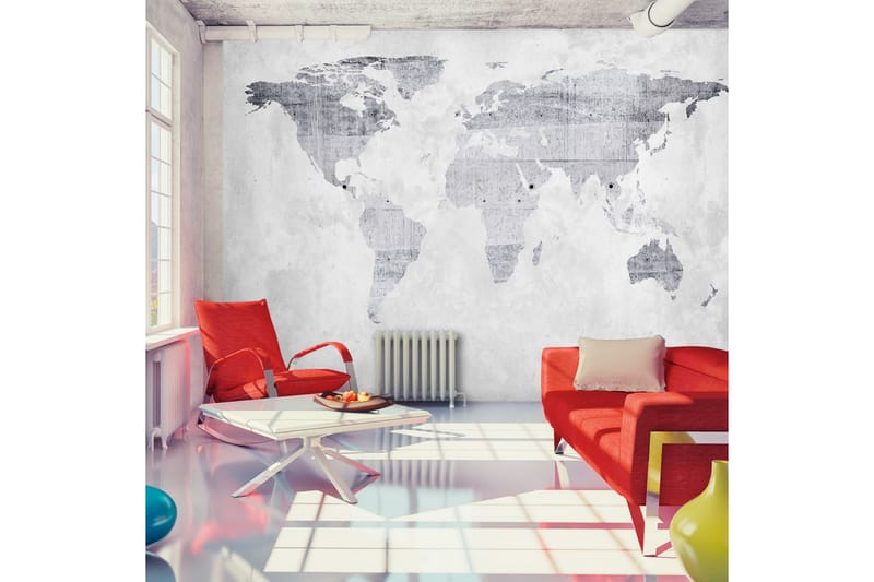 Fototapet Concrete Map 350x245 - Artgeist sp. z o. o. - Inredning - Väggdekor - Tapet & tapettillbehör - Fototapet