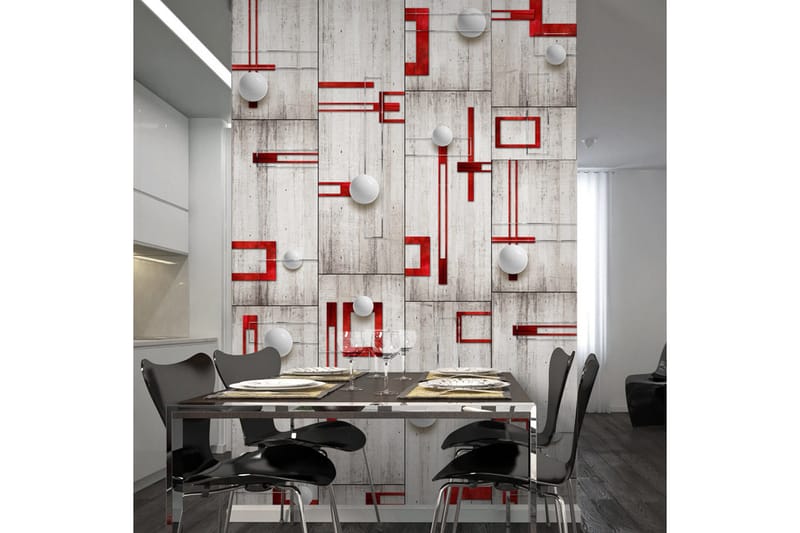 Fototapet Concrete Red Frames And White Knobs 50x1000, Artgeist sp. z o. o.