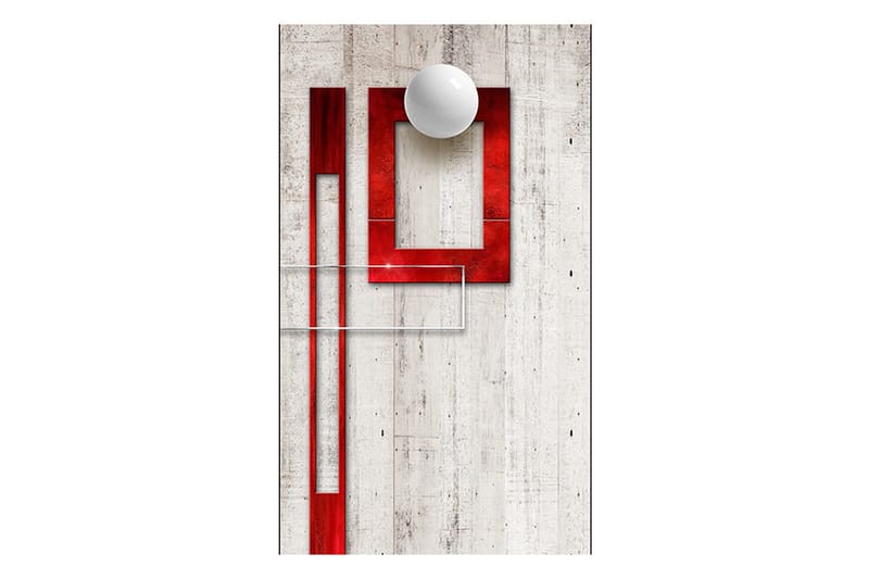 Fototapet Concrete Red Frames And White Knobs 50x1000 - Artgeist sp. z o. o. - Inredning - Väggdekor - Tapet & tapettillbehör - Fototapet
