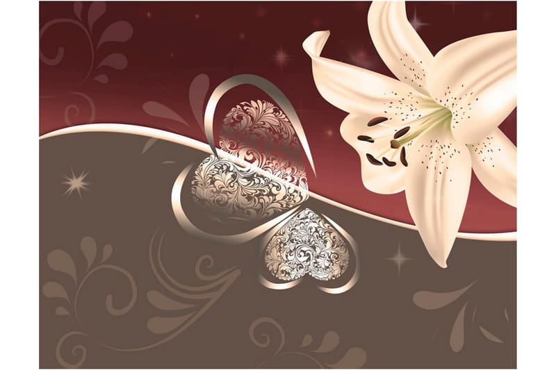 Fototapet Cream Lily 400x309 - Artgeist sp. z o. o. - Inredning - Väggdekor - Tapet & tapettillbehör - Fototapet