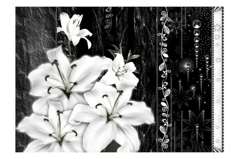 Fototapet Crying Lilies 300x210 - Artgeist sp. z o. o. - Inredning - Väggdekor - Tapet & tapettillbehör - Fototapet
