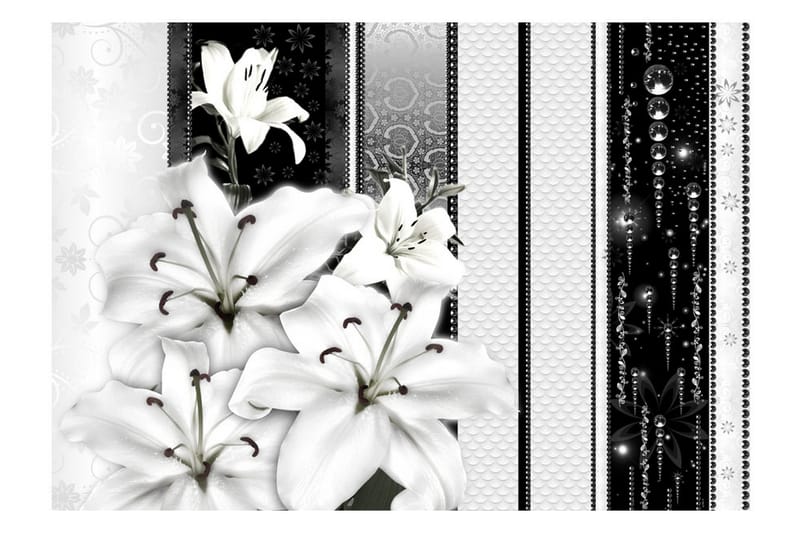 Fototapet Crying Lilies In White 100x70 - Artgeist sp. z o. o. - Fototapet