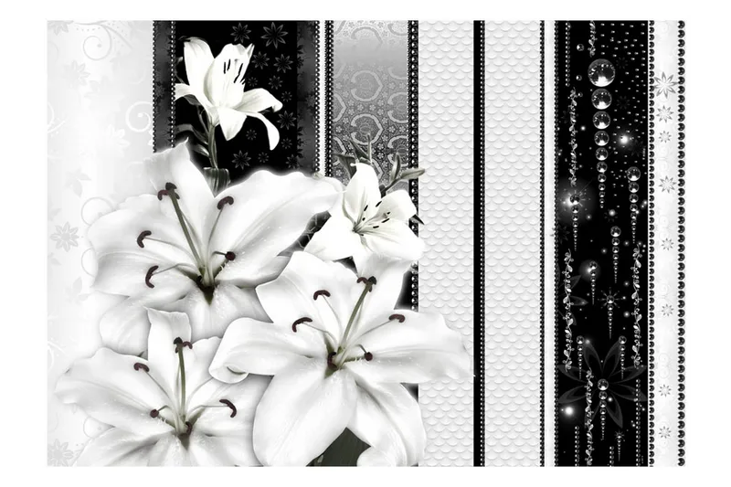 Fototapet Crying Lilies In White 100x70 - Artgeist sp. z o. o. - Inredning - Väggdekor - Tapet & tapettillbehör - Fototapet
