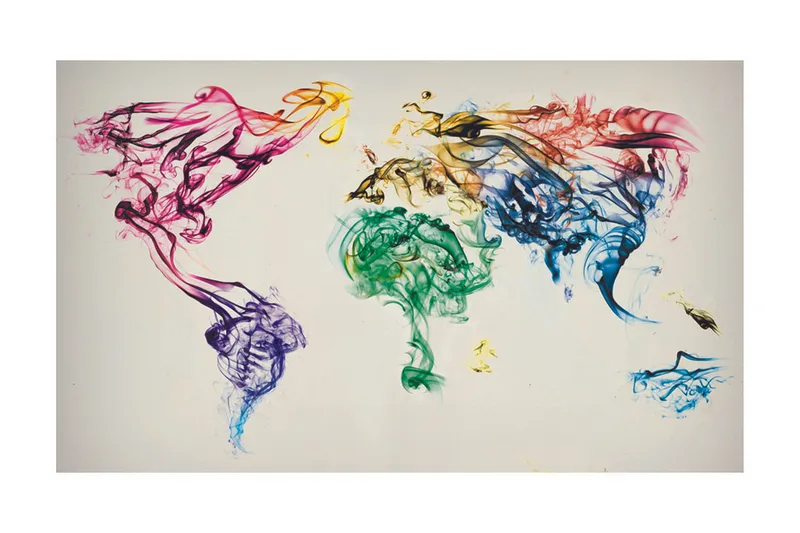 Fototapet Dancing Smoke Trails 450x270 - Artgeist sp. z o. o. - Inredning - Väggdekor - Tapet & tapettillbehör - Fototapet