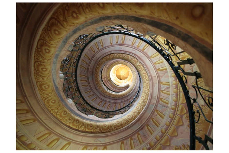 Fototapet Decorative Spiral Stairs 200x154 - Artgeist sp. z o. o. - Fototapet