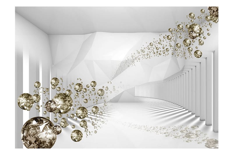 Fototapet Diamond Corridor Grey 250x175 - Artgeist sp. z o. o. - Inredning - Väggdekor - Tapet & tapettillbehör - Fototapet