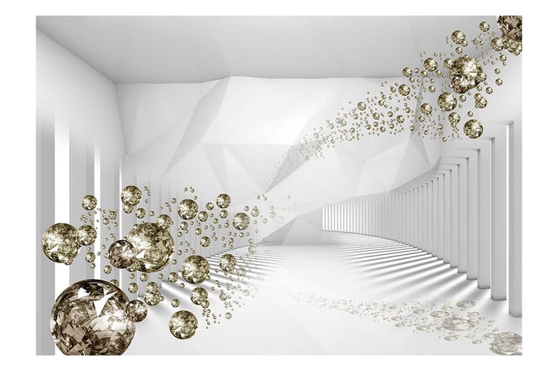 Fototapet Diamond Corridor Grey 250x175 - Artgeist sp. z o. o. - Inredning - Väggdekor - Tapet & tapettillbehör - Fototapet
