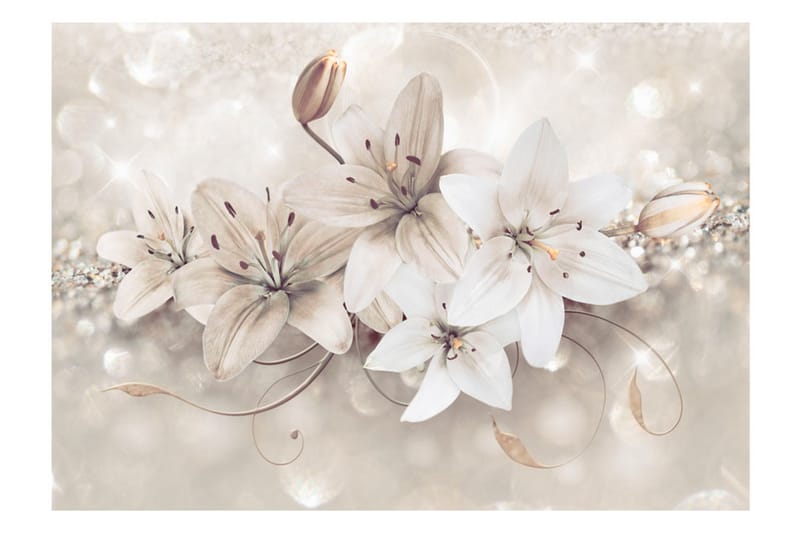 Fototapet Diamond Lilies 250x175 - Artgeist sp. z o. o. - Inredning - Väggdekor - Tapet & tapettillbehör - Fototapet