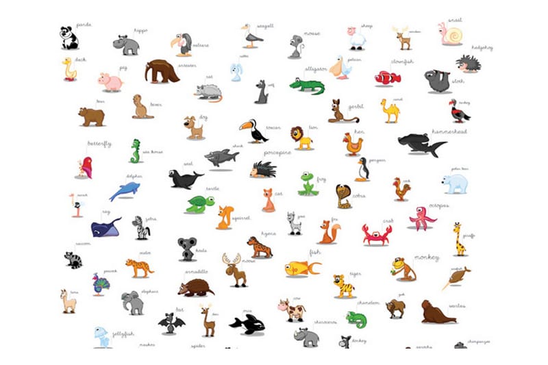 Fototapet Djur För Barn 200x154 - Artgeist sp. z o. o. - Inredning - Väggdekor - Tapet & tapettillbehör - Fototapet