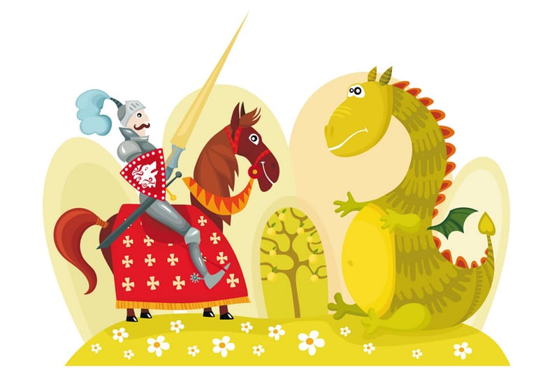 Fototapet Dragon And Knight 300x231, Artgeist sp. z o. o.