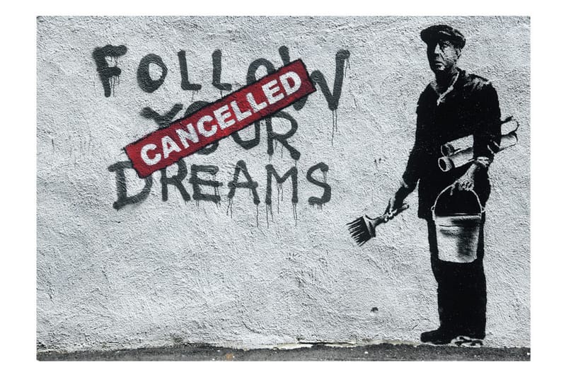 Fototapet Dreams Cancelled Banksy 150x105 - Artgeist sp. z o. o. - Inredning - Väggdekor - Tapet & tapettillbehör - Fototapet