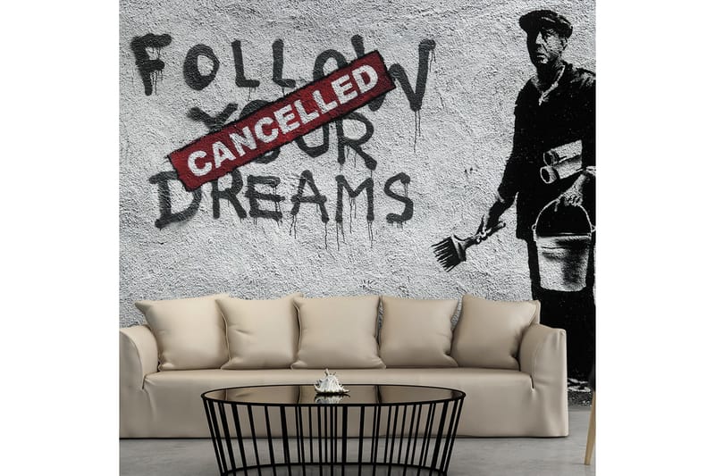 Fototapet Dreams Cancelled Banksy 150x105 - Artgeist sp. z o. o. - Inredning - Väggdekor - Tapet & tapettillbehör - Fototapet