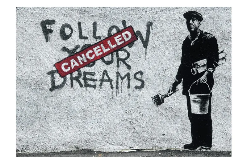 Fototapet Dreams Cancelled Banksy 250x175 - Artgeist sp. z o. o. - Inredning - Väggdekor - Tapet & tapettillbehör - Fototapet