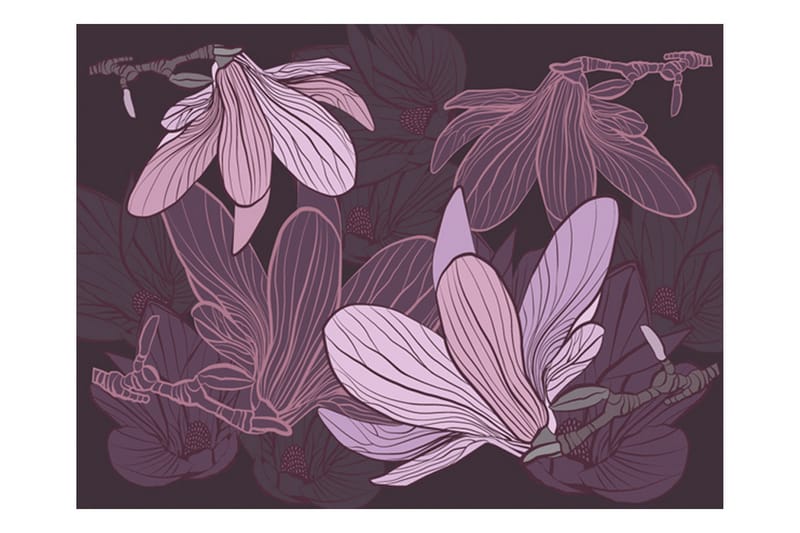 Fototapet Dreamy Flowers 200x154 - Artgeist sp. z o. o. - Inredning - Väggdekor - Tapet & tapettillbehör - Fototapet