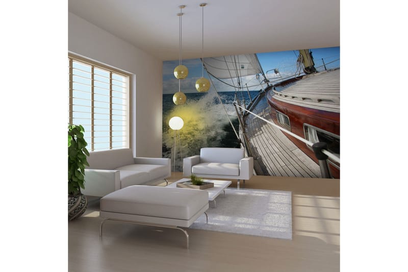 Fototapet En Båt I Havet 300x231 - Artgeist sp. z o. o. - Inredning - Väggdekor - Tapet & tapettillbehör - Fototapet
