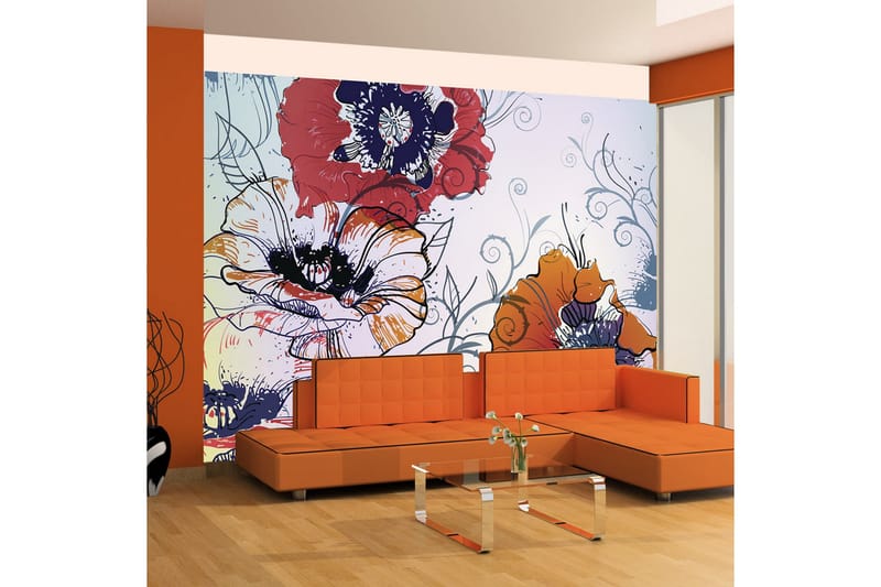 Fototapet Ett Delikat Blomstermotiv 350x270 - Artgeist sp. z o. o. - Inredning - Väggdekor - Tapet & tapettillbehör - Fototapet