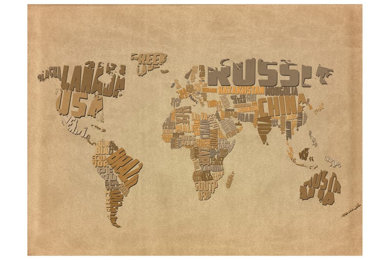 Fototapet Explorers Map Of The World 200x154 - Artgeist sp. z o. o. - Inredning - Väggdekor - Tapet & tapettillbehör - Fototapet