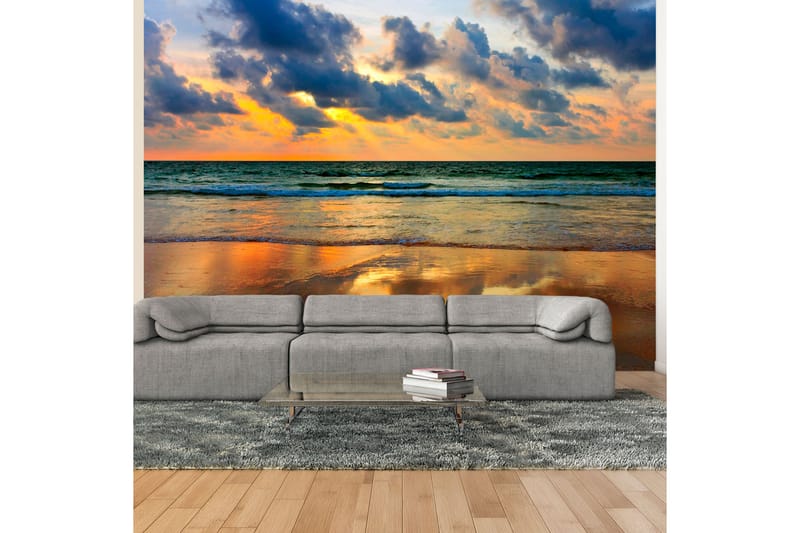 Fototapet Färgglada Solnedgången Över Havet 250x193 - Artgeist sp. z o. o. - Inredning - Väggdekor - Tapet & tapettillbehör - Fototapet