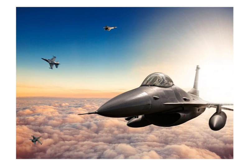 Fototapet F16 Fighter Jets 200x140 - Artgeist sp. z o. o. - Inredning - Väggdekor - Tapet & tapettillbehör - Fototapet