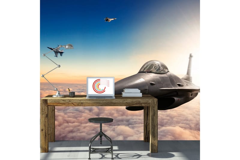 Fototapet F16 Fighter Jets 350x245 - Artgeist sp. z o. o. - Inredning - Väggdekor - Tapet & tapettillbehör - Fototapet