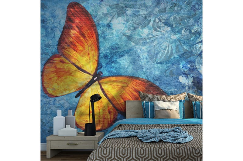 Fototapet Fiery Butterfly 350x270 - Artgeist sp. z o. o. - Inredning - Väggdekor - Tapet & tapettillbehör - Fototapet