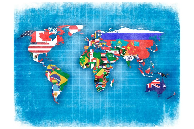 Fototapet Flags Of Countries 350x270 - Artgeist sp. z o. o. - Inredning - Väggdekor - Tapet & tapettillbehör - Fototapet