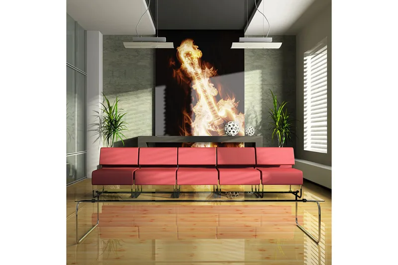 Fototapet Flammande Gitarr 350x270, Artgeist sp. z o. o.