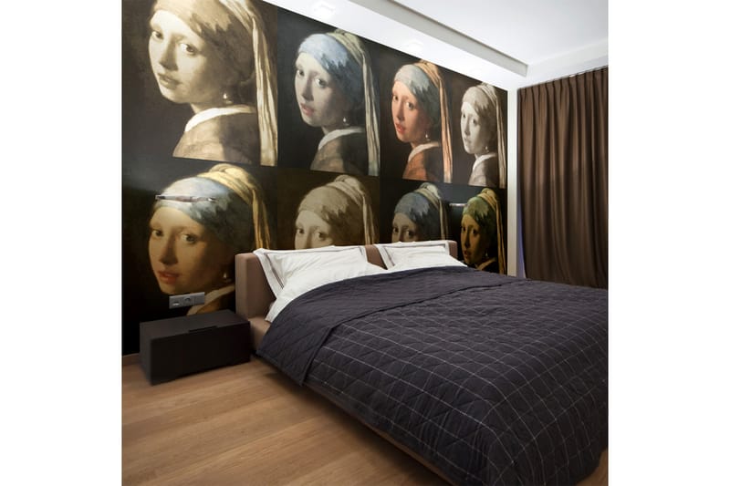 Fototapet Flicka Med Pärlörhänge Pop Art 450x270 - Artgeist sp. z o. o. - Inredning - Väggdekor - Tapet & tapettillbehör - Fototapet