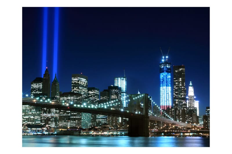 Fototapet Floodlights Over NYC 350x270 - Artgeist sp. z o. o. - Inredning - Väggdekor - Tapet & tapettillbehör - Fototapet