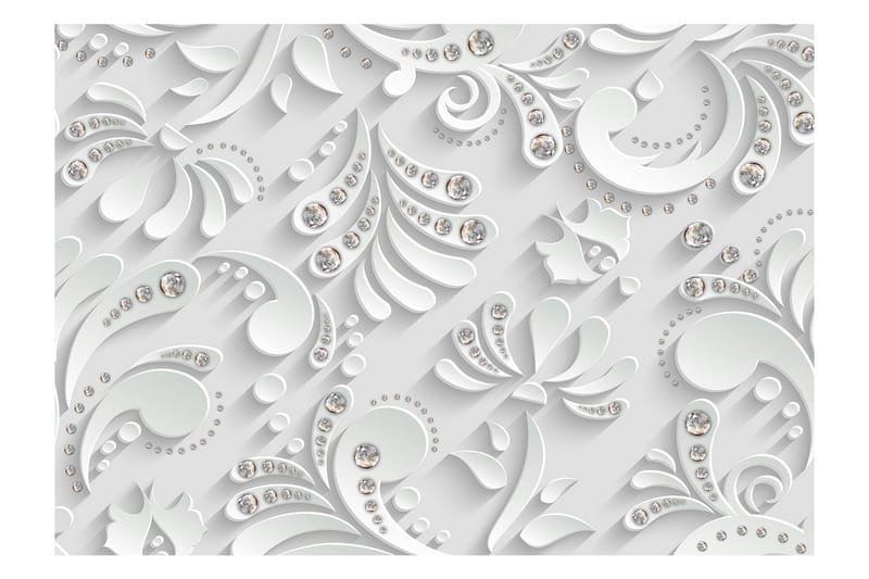 Fototapet Flowers With Crystals 350x245 - Artgeist sp. z o. o. - Inredning - Väggdekor - Tapet & tapettillbehör - Fototapet