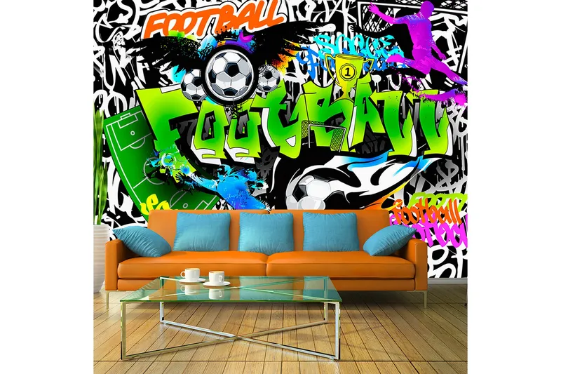 Fototapet Football Graffiti 300x210, Artgeist sp. z o. o.