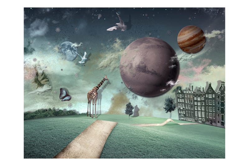 Fototapet Framtidens Stad 350x270 - Artgeist sp. z o. o. - Inredning - Väggdekor - Tapet & tapettillbehör - Fototapet