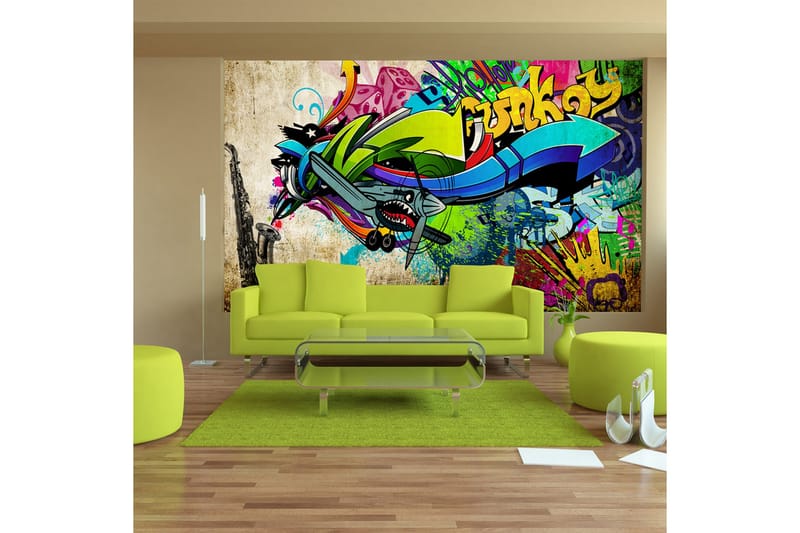 Fototapet Funky Graffiti 200x140 - Artgeist sp. z o. o. - Inredning - Väggdekor - Tapet & tapettillbehör - Fototapet