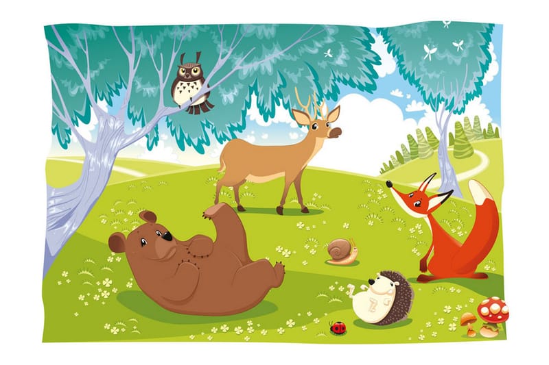 Fototapet Funny Animals 100x70 - Artgeist sp. z o. o. - Inredning - Väggdekor - Tapet & tapettillbehör - Fototapet
