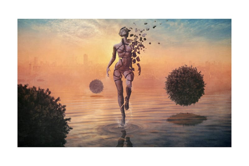 Fototapet Gå På Vattnet 450x270 - Artgeist sp. z o. o. - Inredning - Väggdekor - Tapet & tapettillbehör - Fototapet