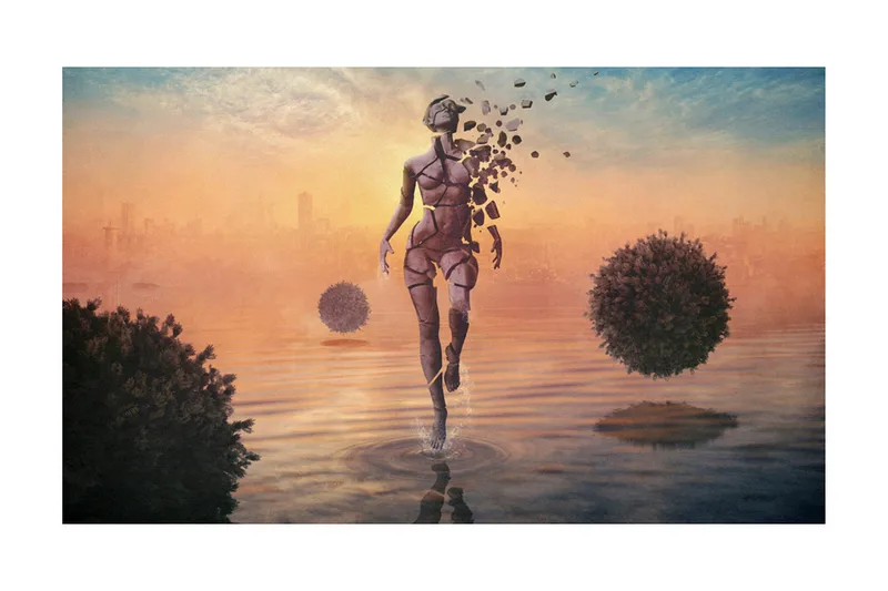 Fototapet Gå På Vattnet 450x270 - Artgeist sp. z o. o. - Inredning - Väggdekor - Tapet & tapettillbehör - Fototapet