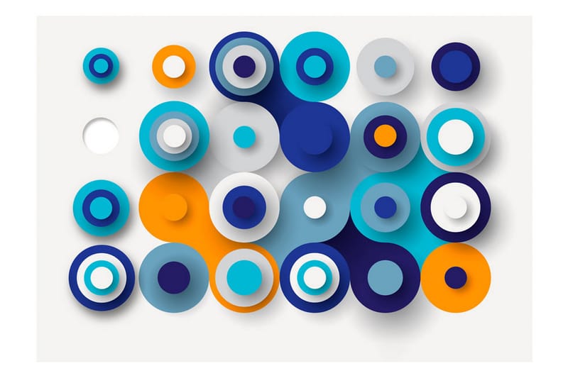 Fototapet Geometry Of Blue Wheels 150x105 - Artgeist sp. z o. o. - Inredning - Väggdekor - Tapet & tapettillbehör - Fototapet