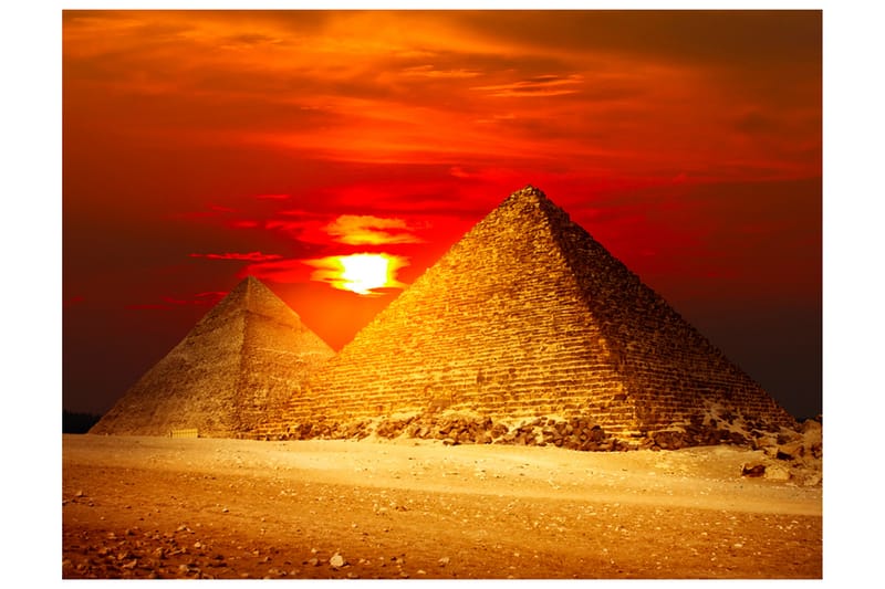Fototapet Giza Necropolis Solnedgång 300x231 - Artgeist sp. z o. o. - Inredning - Väggdekor - Tapet & tapettillbehör - Fototapet