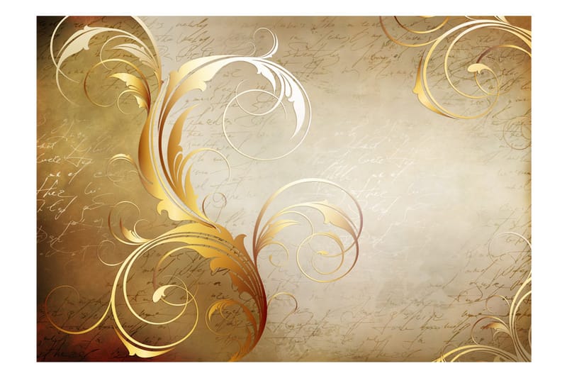 Fototapet Gold Leaf 300x210 - Artgeist sp. z o. o. - Inredning - Väggdekor - Tapet & tapettillbehör - Fototapet